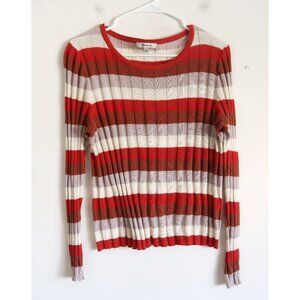 Madewell Striped Ribbed Long Sleeve Shirt -Size Large